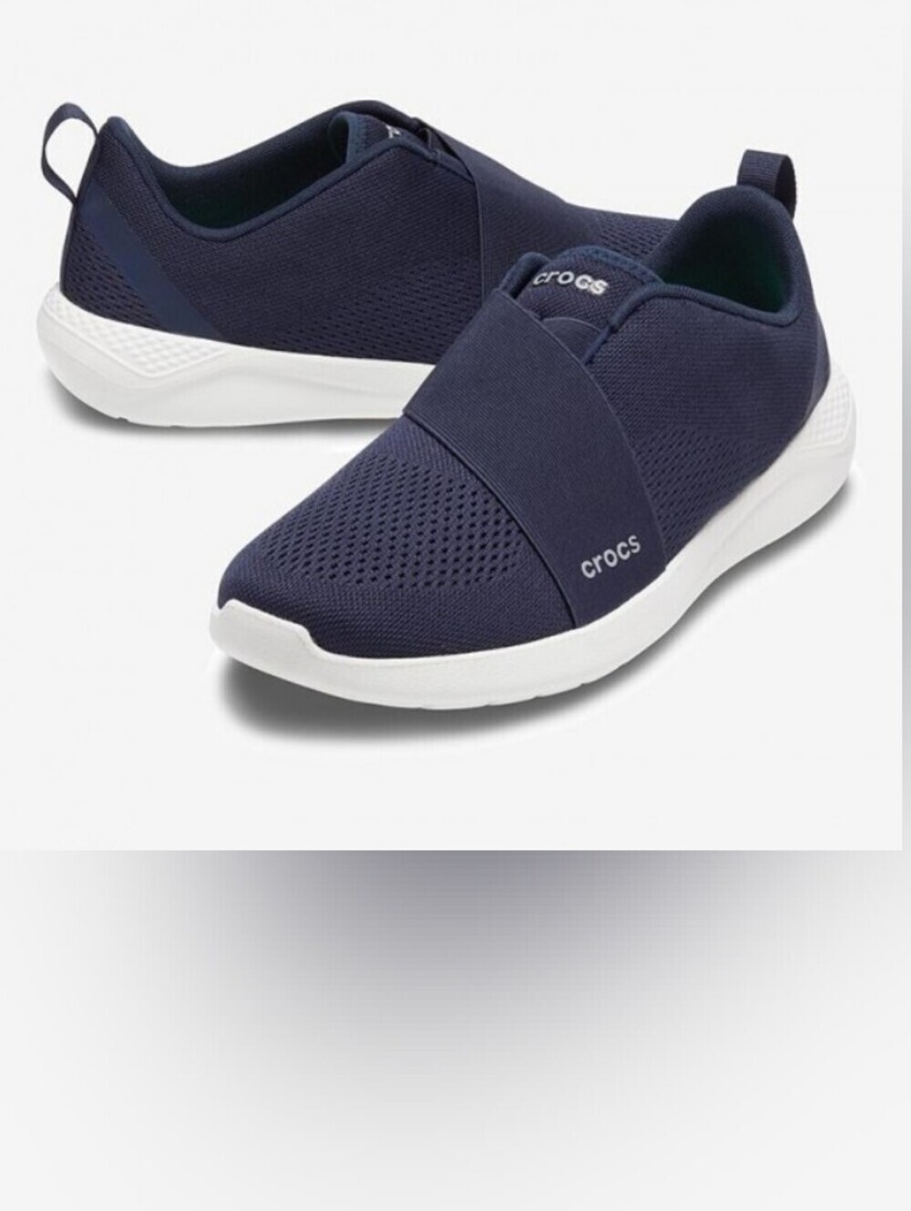 CROCS Men's Navy Athletic Slip-On Sneakers with White Sole